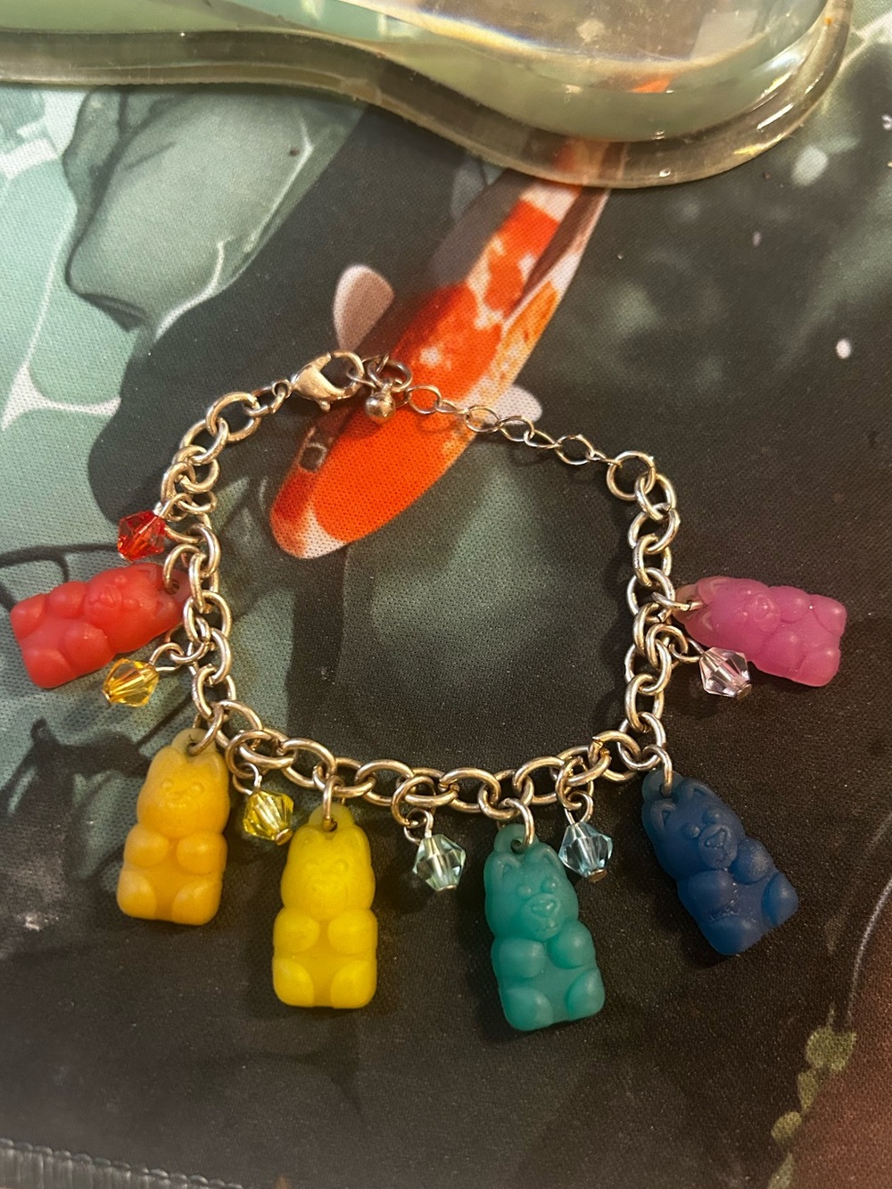 Rainbow Gummy Bear Charm Bracelet Y2K Kawaii Candycore